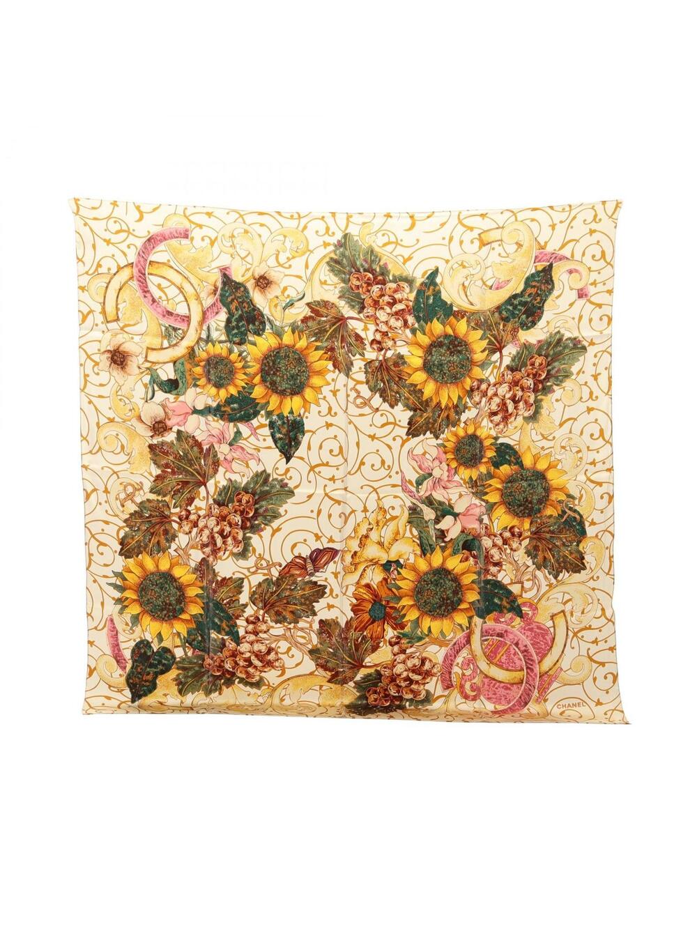 Chanel Coco Mark Floral Pattern Scarf #333493C44B
